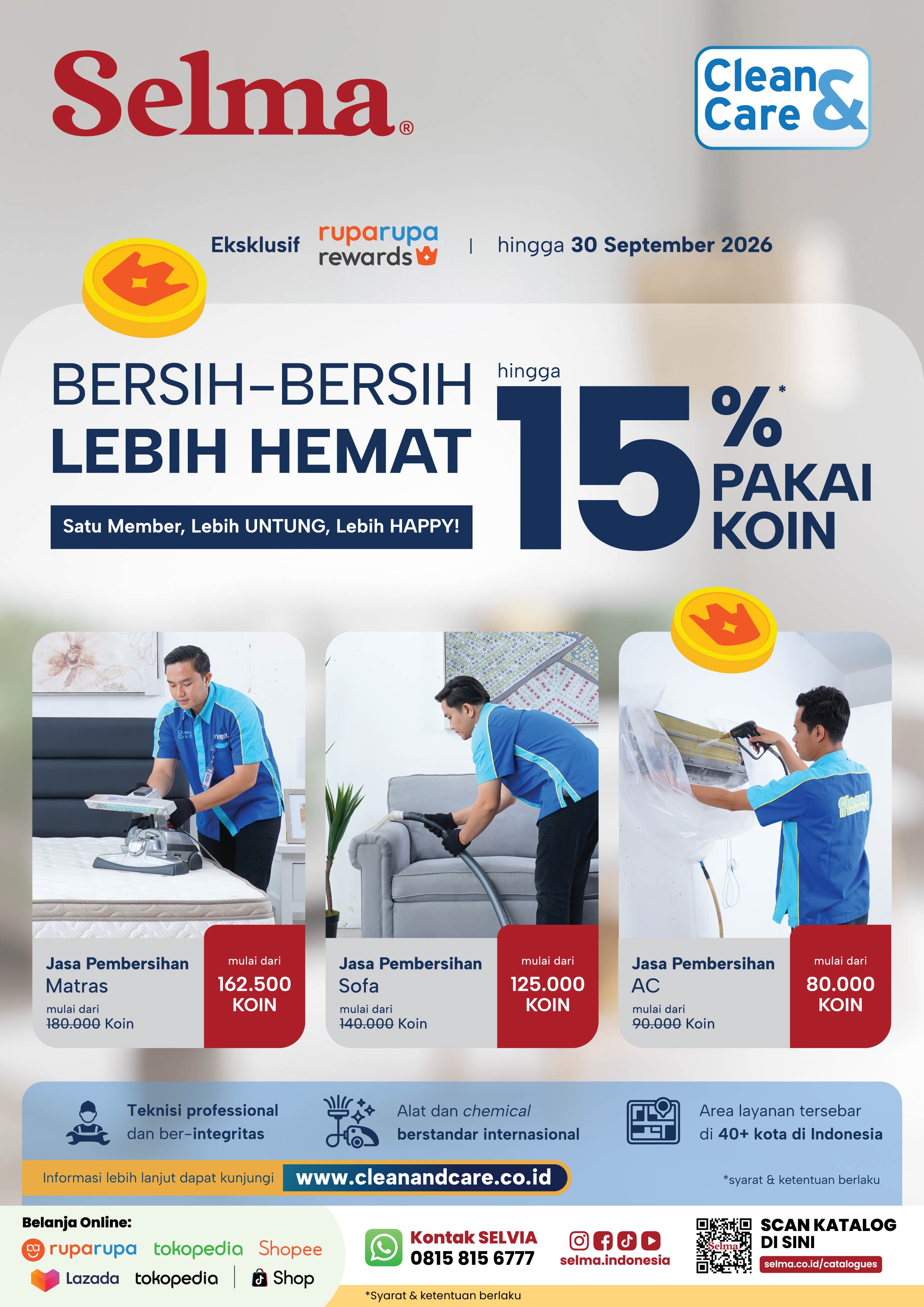 Bersih-bersih Pakai Koin 15%